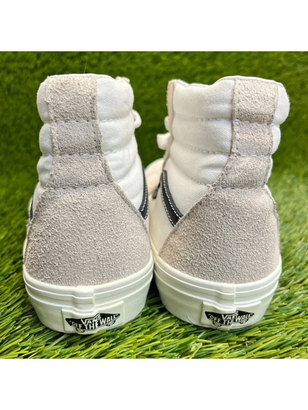 Vans Sk8-Hi Boys Size 5.5Y Beige Cream Athletic Skateboard Shoes Sneakers